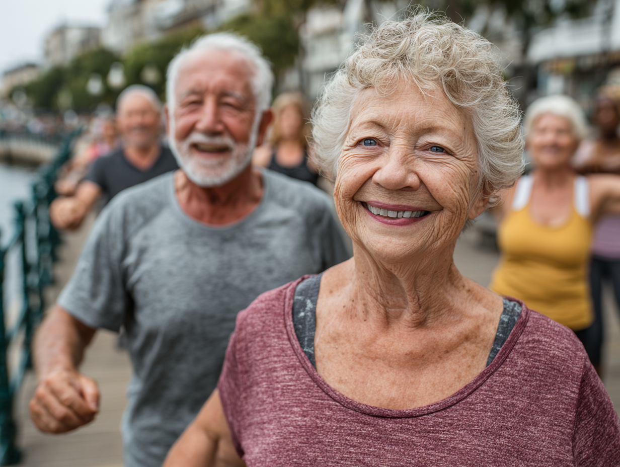 Група людей практикує медитацію на природі